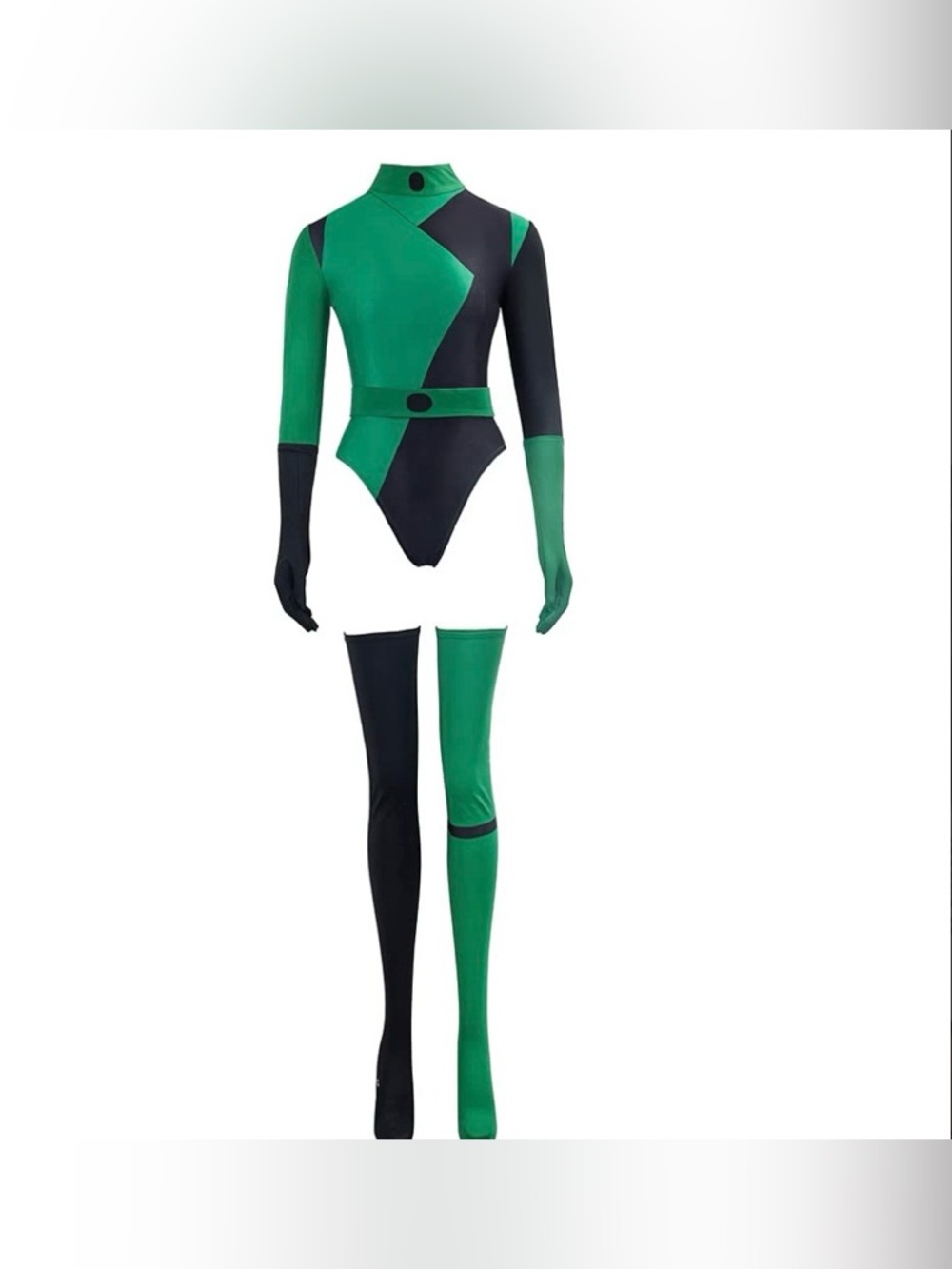 Women's Shego Cosplay Costume Super Villains Bodysuit Stocking and Gloves Size M
